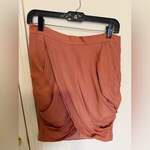 Armani Exchange Asymmetrical Skirt in Warm Rust